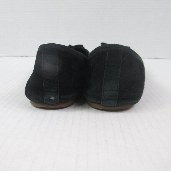 Tory Burch CHELSEA Black Suede Gold Cap Toe Ballet Flats Size 7.5 - Picture 5 of 8